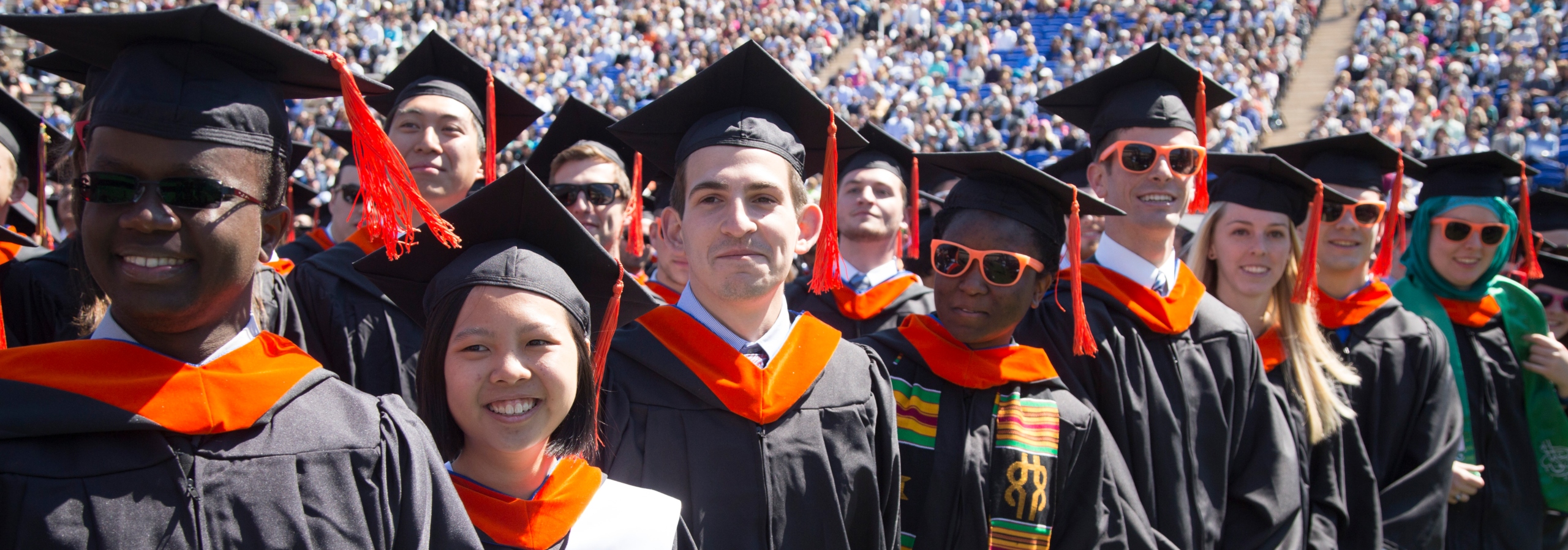 Duke Engineering graduates in cap and gown